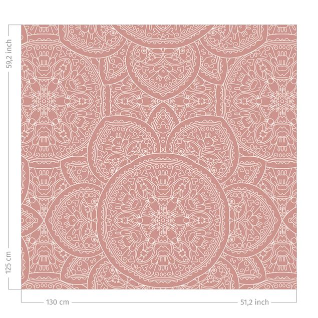 Patterned curtains Large Mandala Pattern In Antique Pink