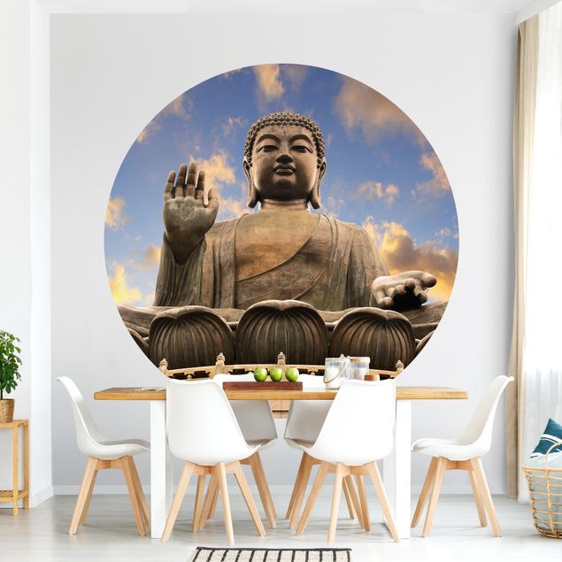 Self-adhesive round wallpaper - Big Buddha