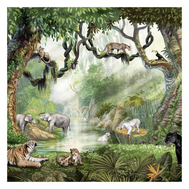 Wallpaper - Big cats in the jungle oasis