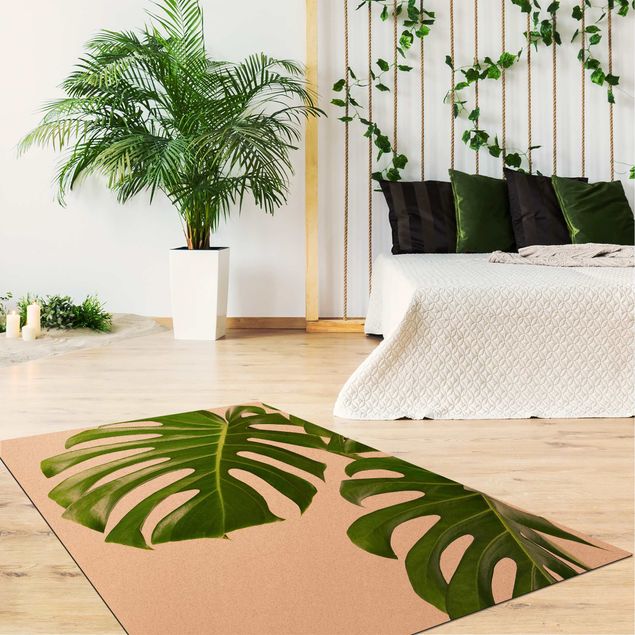 jungle theme rug Green Leaves Monstera
