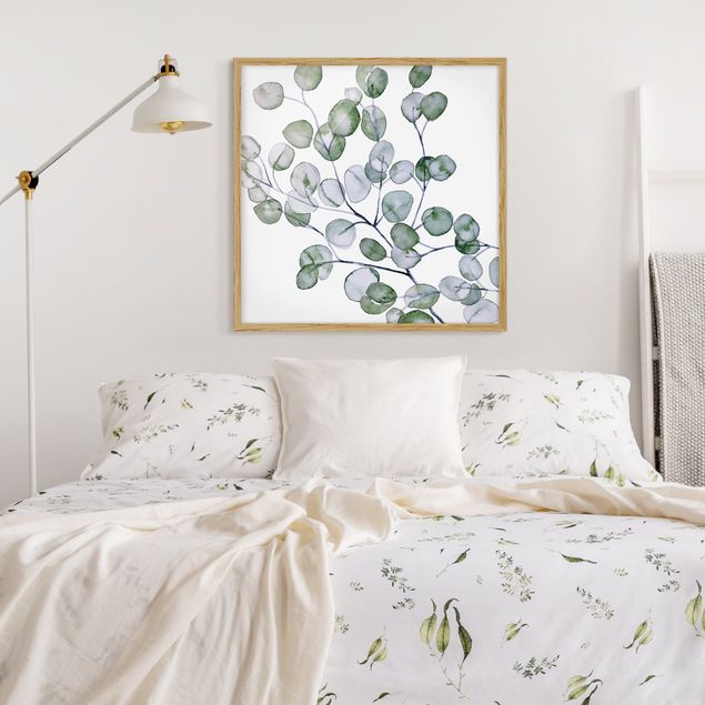 Framed poster - Green Watercolour Eucalyptus Branch