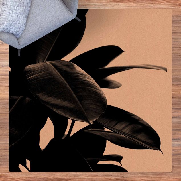 contemporary rugs Rubber Tree Black And White