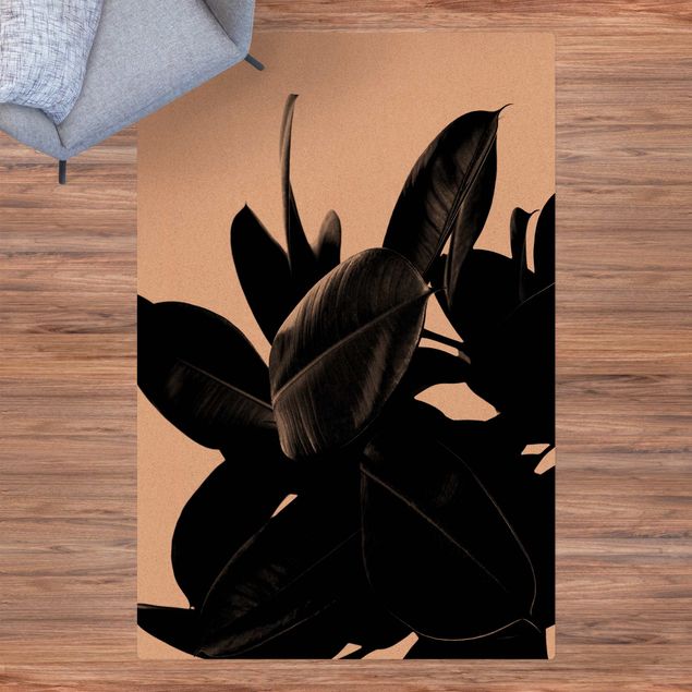 modern area rugs Rubber Tree Black And White