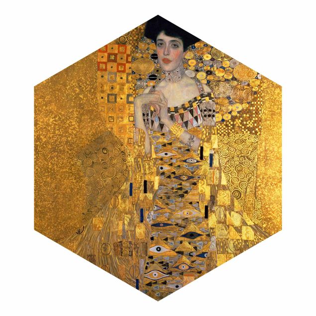 Self-adhesive hexagonal pattern wallpaper - Gustav Klimt - Portrait Of Adele Bloch-Bauer I