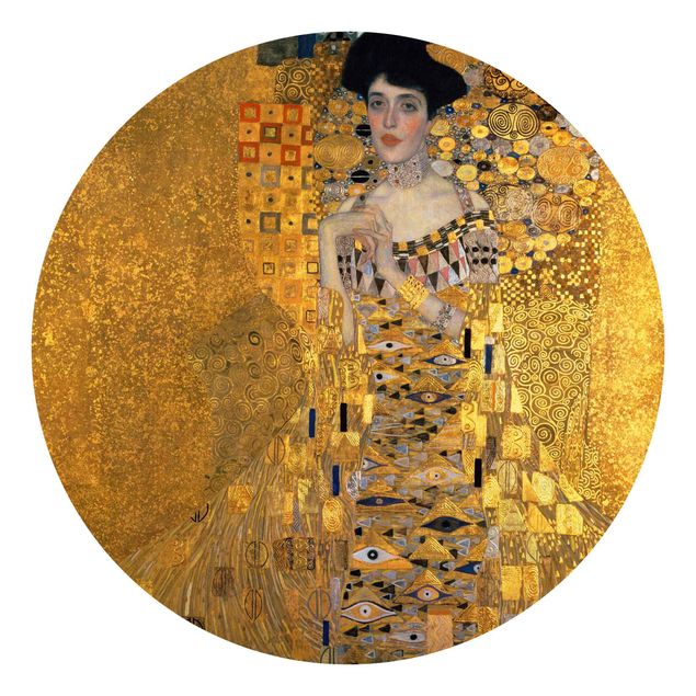 Self-adhesive round wallpaper - Gustav Klimt - Portrait Of Adele Bloch-Bauer I