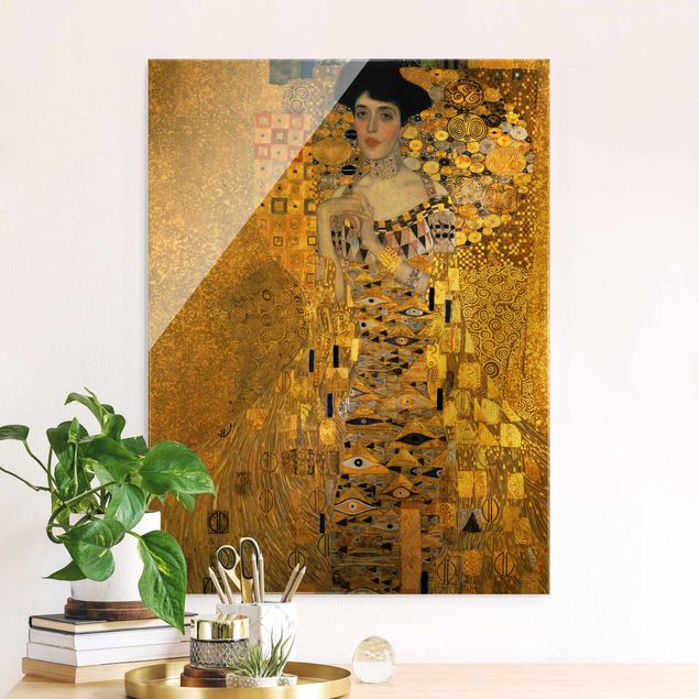 Glass print - Gustav Klimt - Portrait Of Adele Bloch-Bauer I - Portrait format