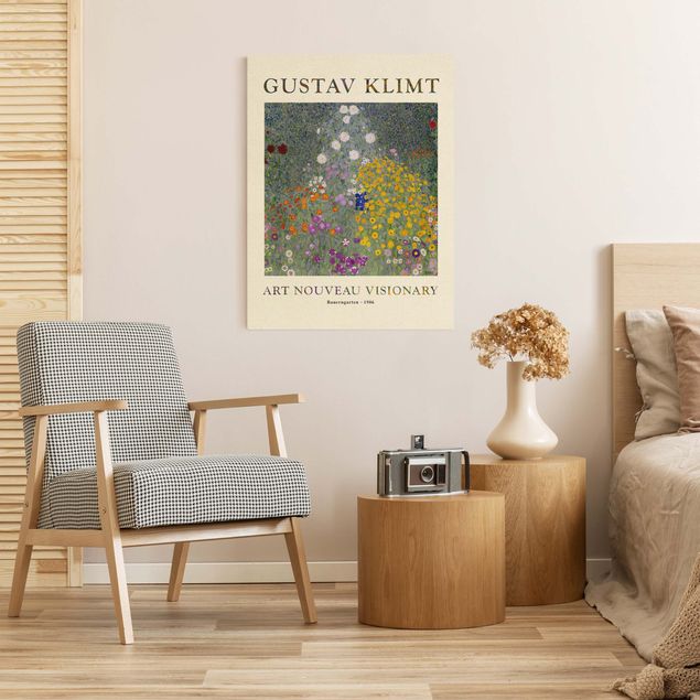 Natural canvas print - Gustav Klimt - Farmer's Garden - Museum Edition - Portrait format 3:4
