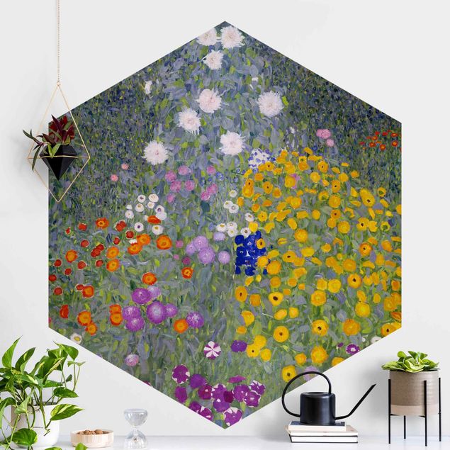 Hexagonal wallpapers Gustav Klimt - Cottage Garden