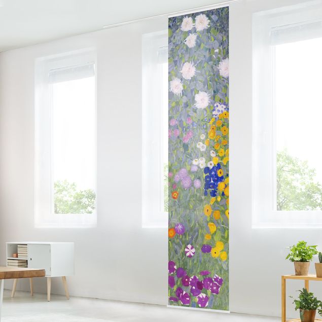 Sliding panel curtains set - Gustav Klimt - Cottage Garden