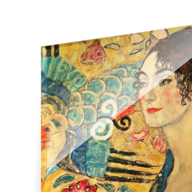 Glass print - Gustav Klimt - Lady With Fan