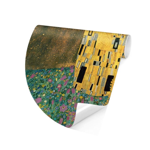 Self-adhesive round wallpaper - Gustav Klimt - The Kiss