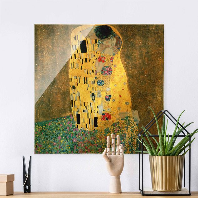 Glas Magnettafel Gustav Klimt - Der Kuß