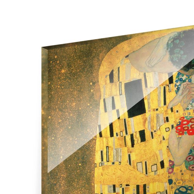 Glass print - Gustav Klimt - The Kiss - Portrait format