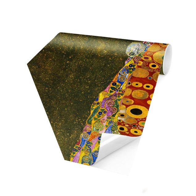 Self-adhesive hexagonal pattern wallpaper - Gustav Klimt - Hope II