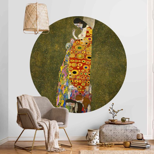 Self-adhesive round wallpaper - Gustav Klimt - Hope II