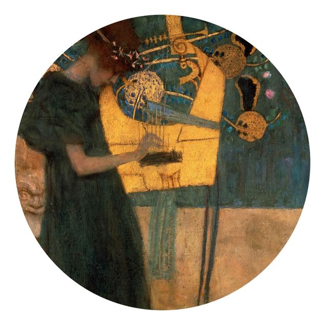 Self-adhesive round wallpaper - Gustav Klimt - Music