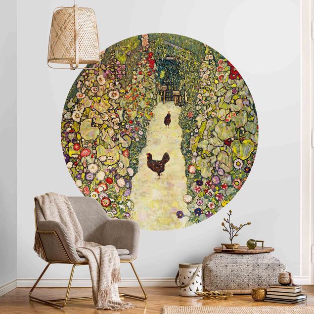 Wallpapers Gustav Klimt - Garden Path with Hens
