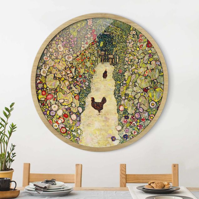 Framed prints round Gustav Klimt - Garden Path with Hens