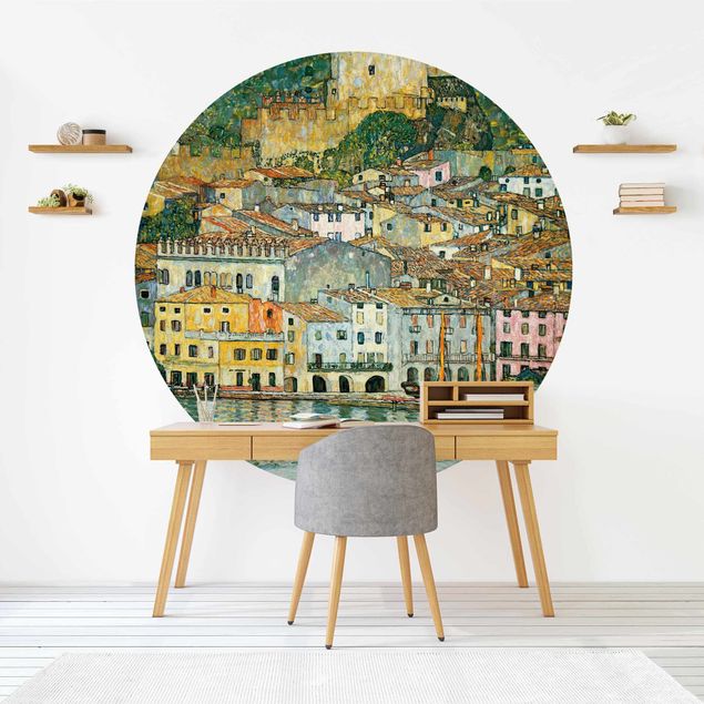 Self-adhesive round wallpaper - Gustav Klimt - Malcesine On Lake Garda