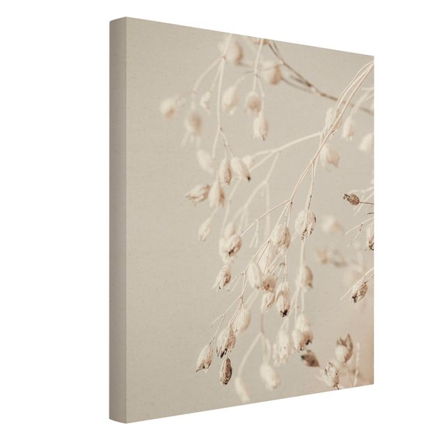 Natural canvas print - Hanging Dried Buds - Portrait format 3:4
