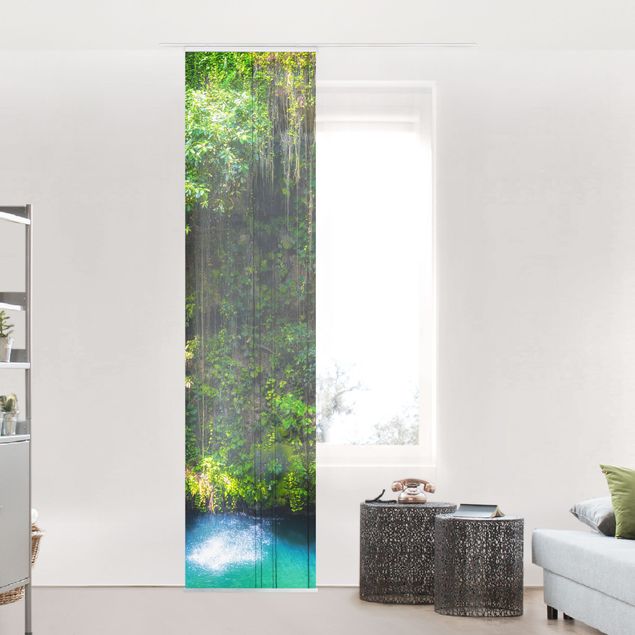 Sliding panel curtains set - Hanging Roots Of Ik-Kil Cenote
