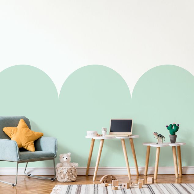 Wallpaper - Semicircular Border Large green