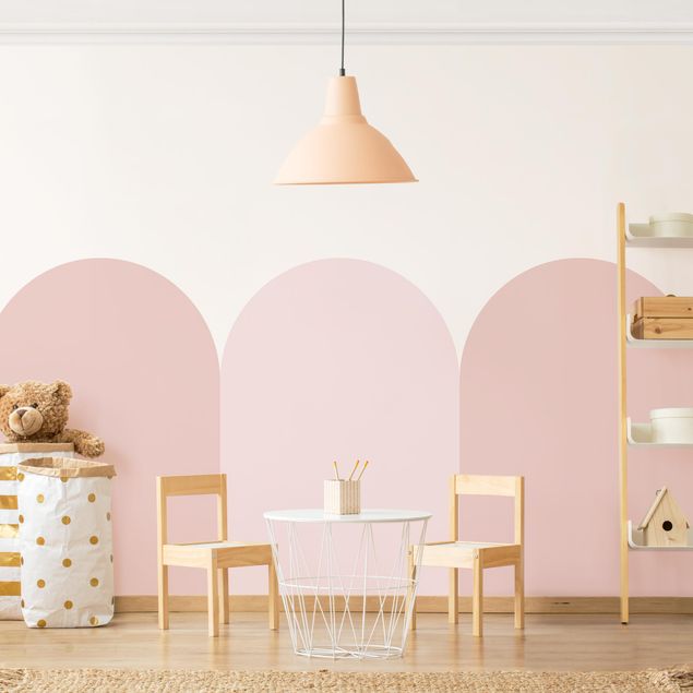 Wallpaper - Semicircular Border Large pink Mix