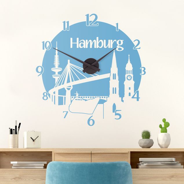 Wall stickers Germany Hamburg clock