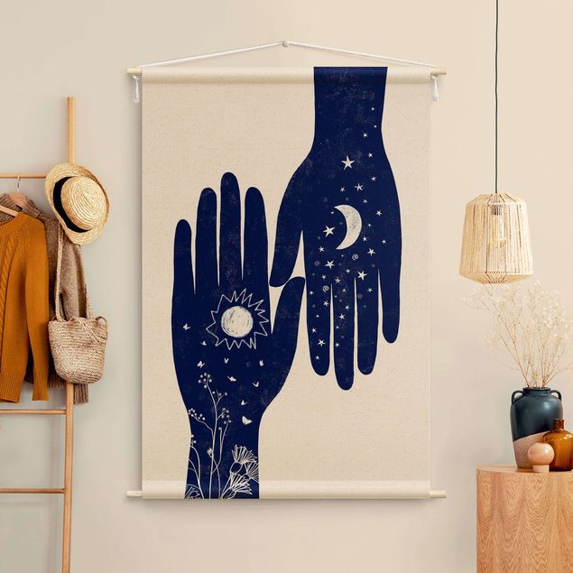 extra large tapestry wall hangings Pair Of Hamsa Hands