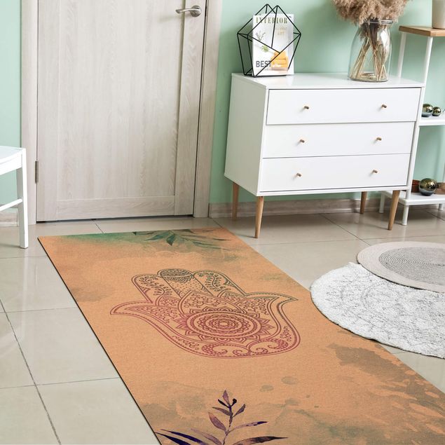 contemporary rugs Hand Of Fatima Watercolour