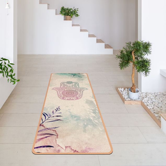 Yoga mat - Hand Of Fatima Watercolour