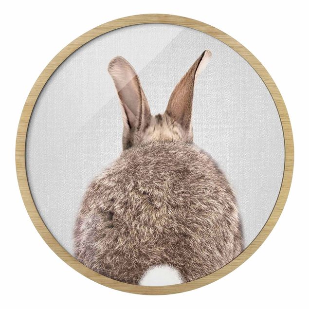 Circular framed print - Hare From Behind
