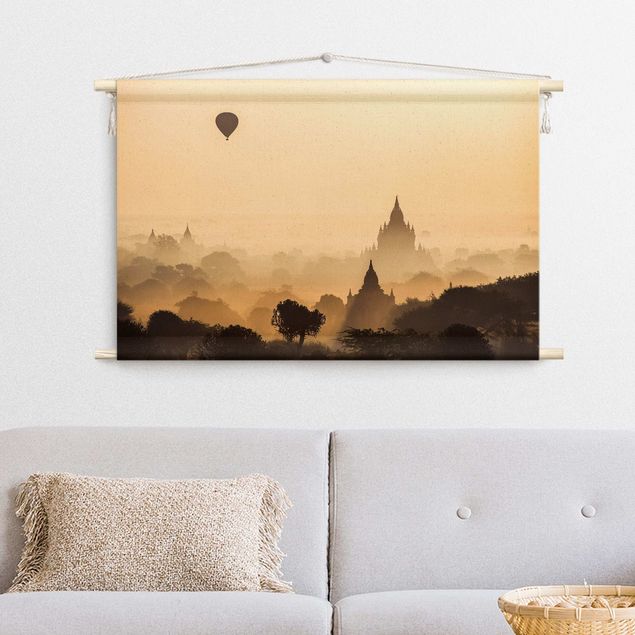 oriental tapestry wall hangings Hot Air Balloon In Fog
