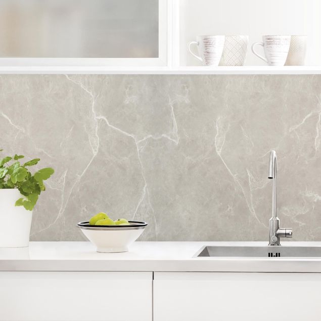 Kitchen wall cladding - Light Grey Marble