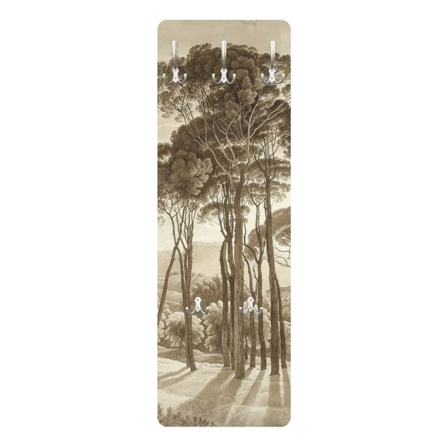 Coat rack modern - Hendrik Voogd Landscape With Trees In Beige