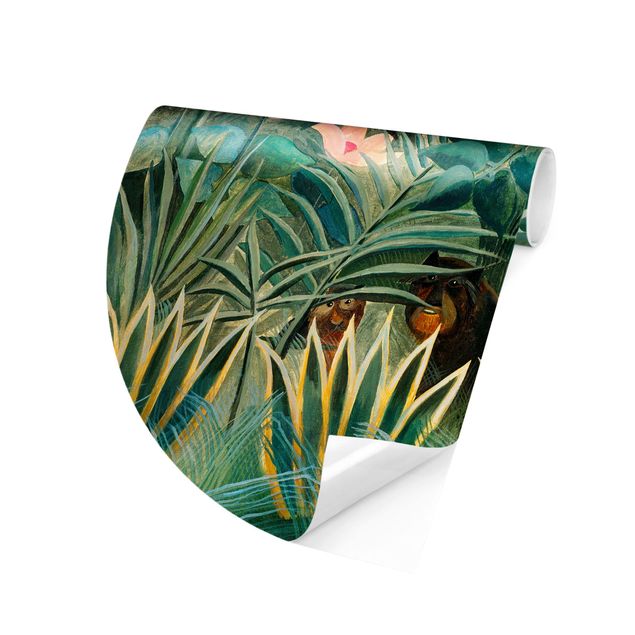 Self-adhesive round wallpaper - Henri Rousseau - The Equatorial Jungle