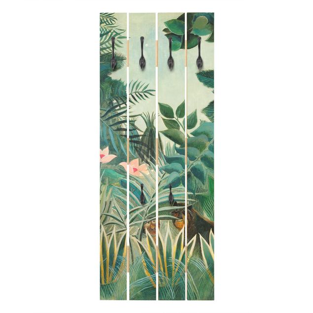 Wooden coat rack - Henri Rousseau - The Equatorial Jungle