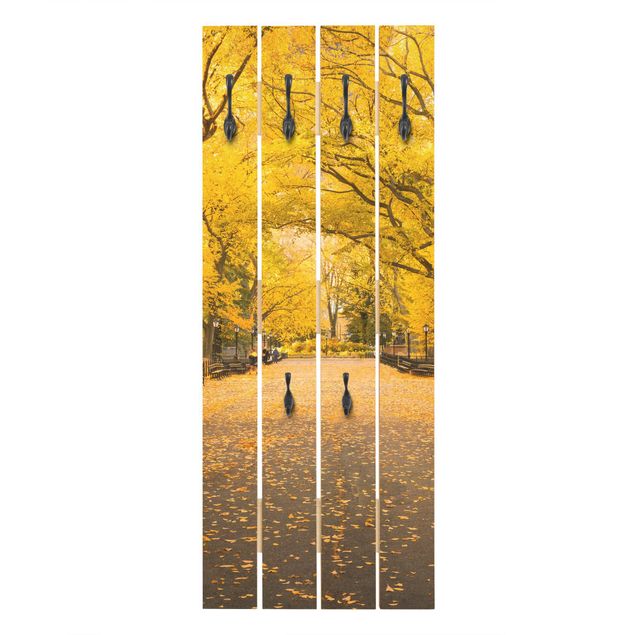Wooden coat rack - Autumn In Central Park