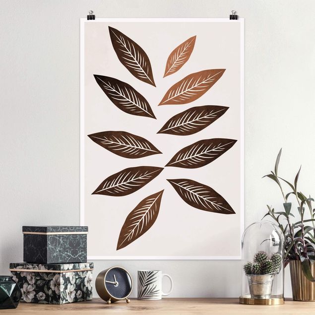 Poster art print - Fall Foliage Brown - 2:3