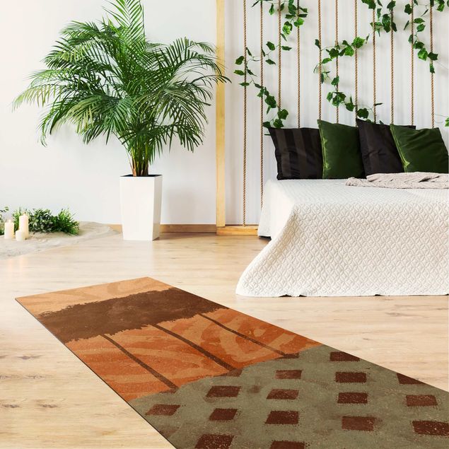 Modern rugs Autumnal Ethno Pattern Tree Family