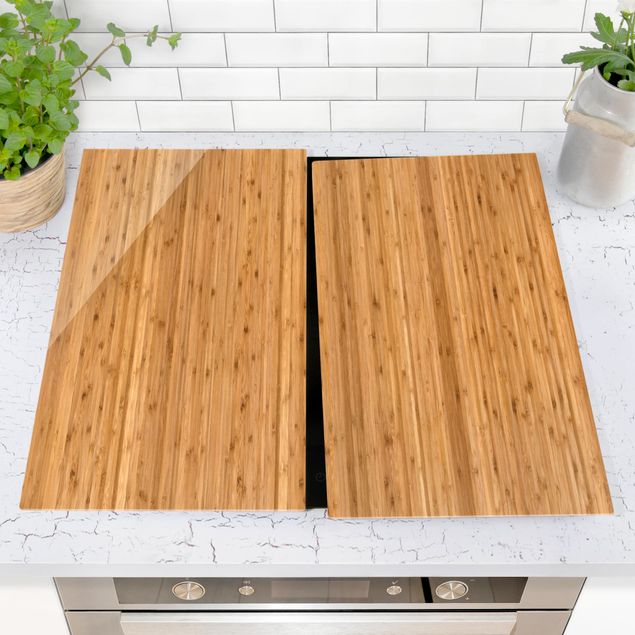Glass stove top cover - Bamboo