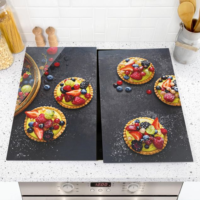 Glass stove top cover - Berry Dessert