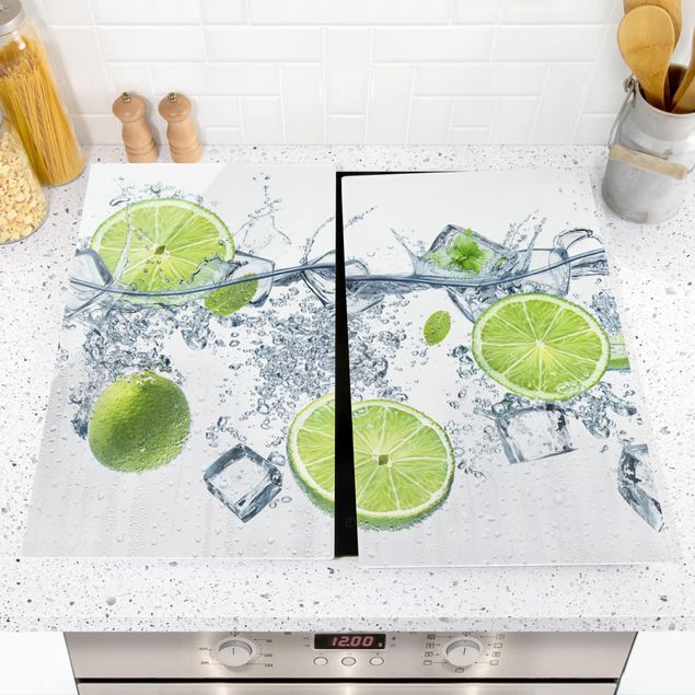 Glass stove top cover - Refreshing Lime