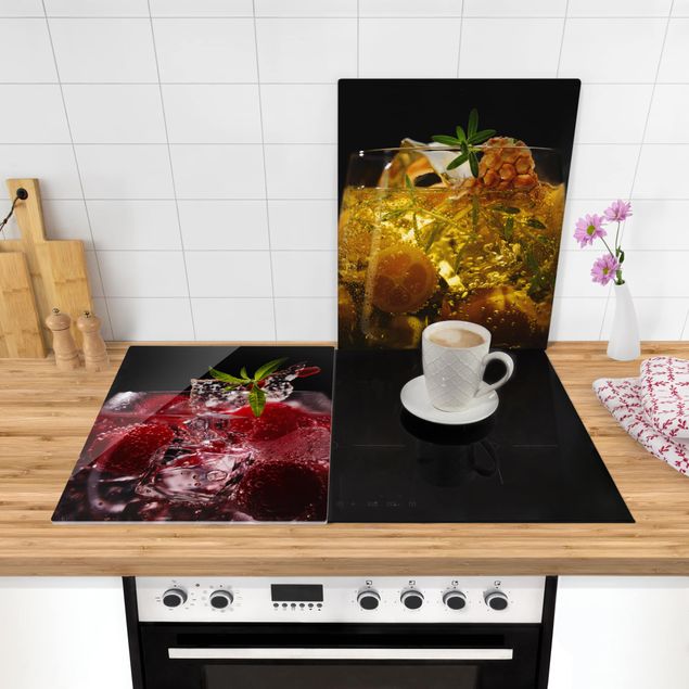 Glass stove top cover - Exotic drinks
