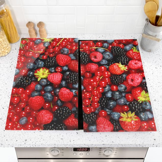 Glass stove top cover - Fruity Berries