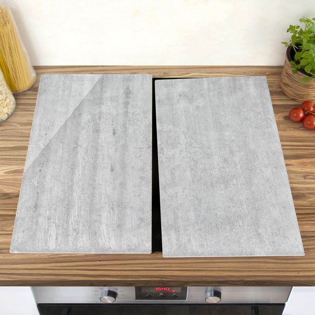 Glass stove top cover - Large Loft Concrete Wall