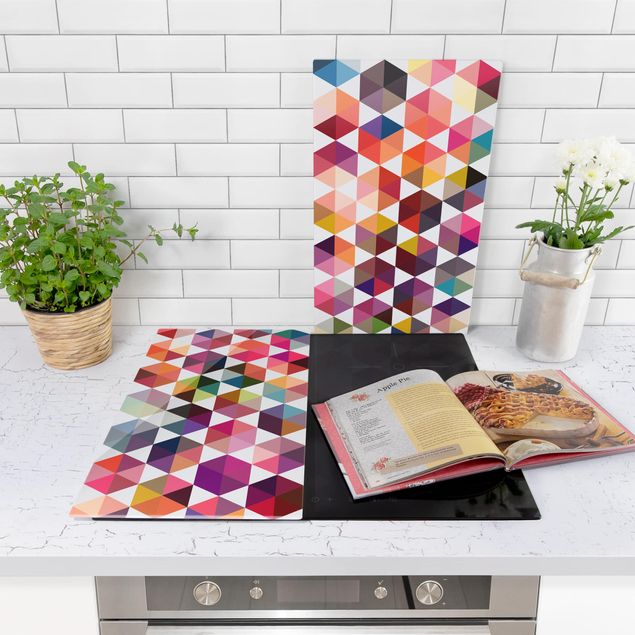 Glass stove top cover - Hexagon facets