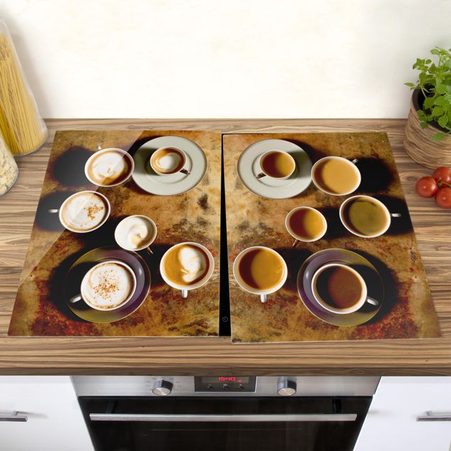 Glass stove top cover - Coffee Cups