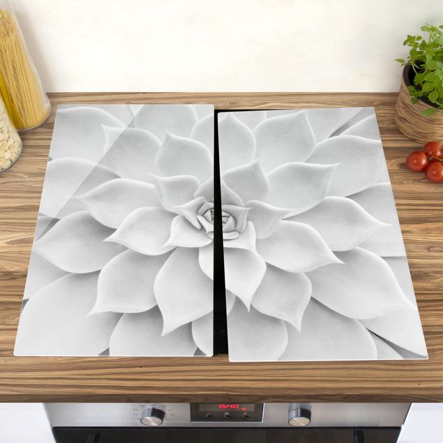 Glass stove top cover - Cactus Succulent