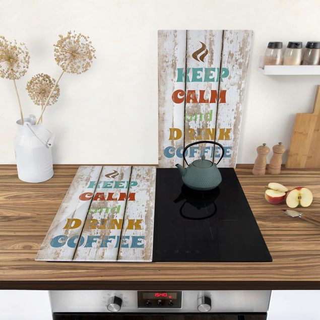 Glass stove top cover - No.RS184 Drink Coffee